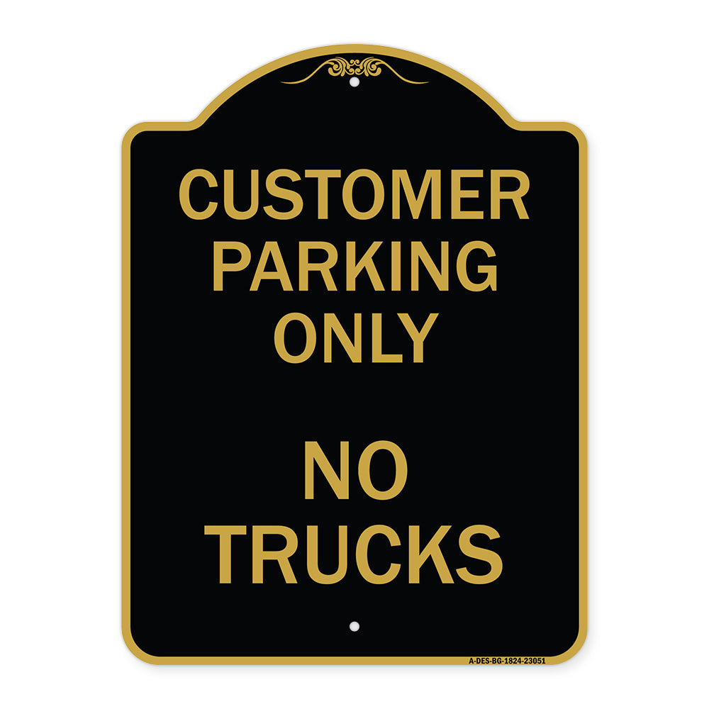 Reserved Parking Sign Customer Parking Only No Trucks
