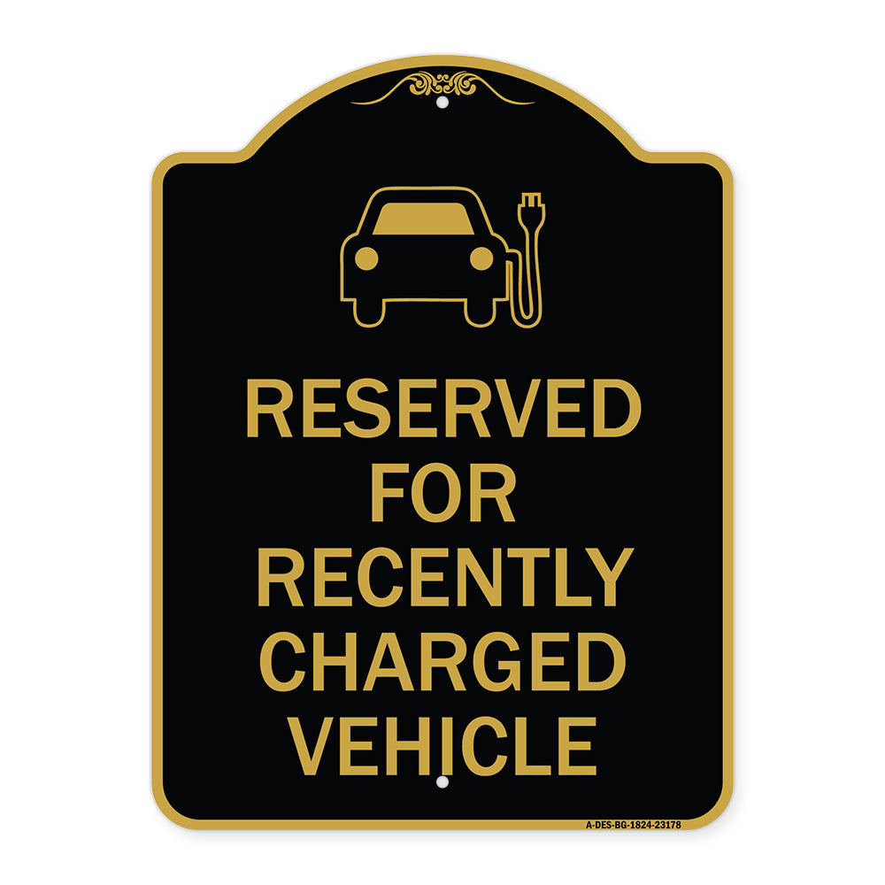 Reserved for Recently Charged Vehicle with Graphic