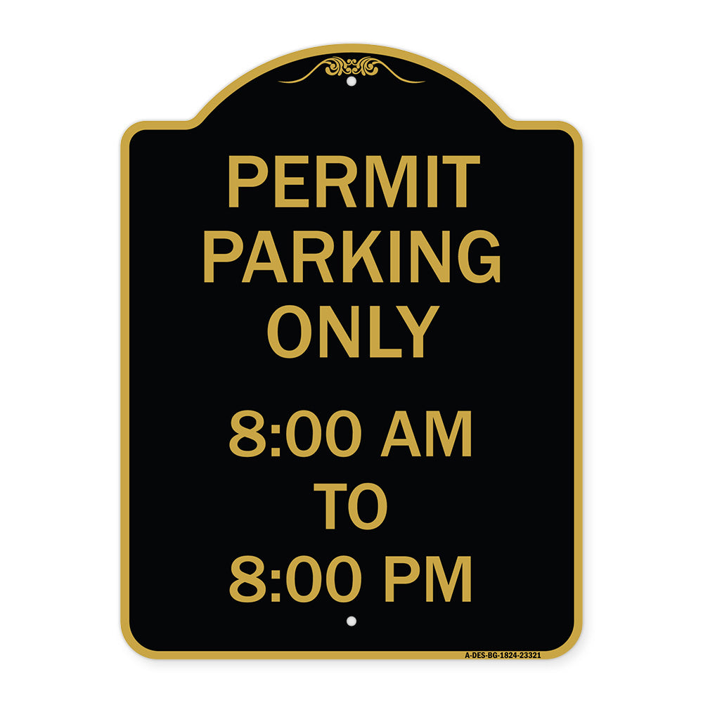 Permit Parking Only 8-00 Am to 8-00 Pm