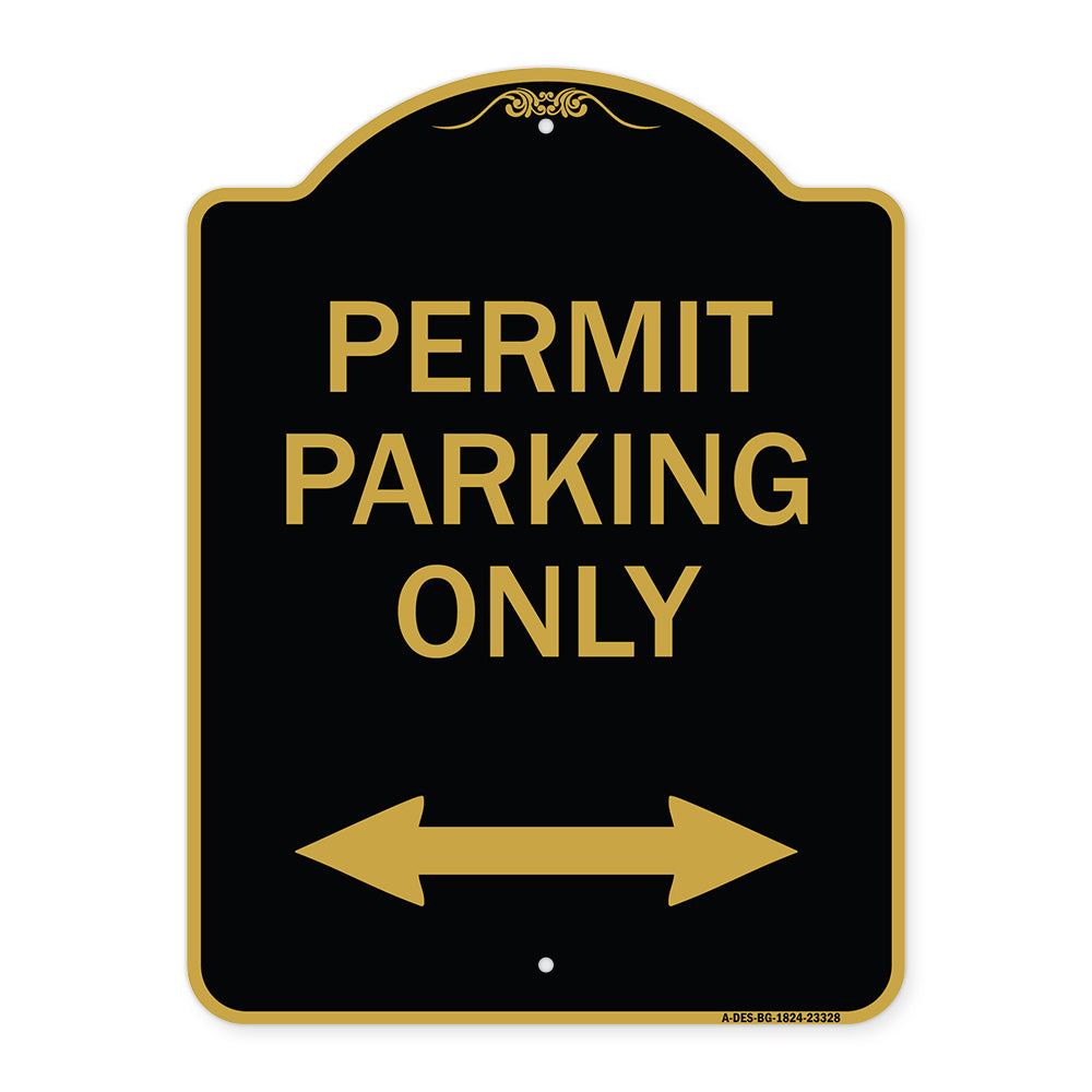 Permit Parking Only (Bidirectional Arrow)