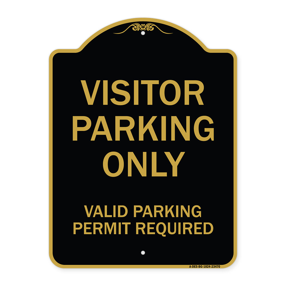 Parking Area Sign Visitors Parking Only - Valid Parking Permit Required