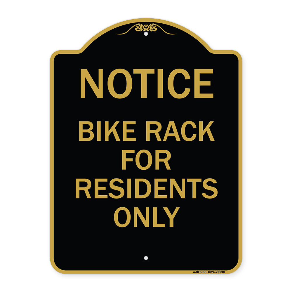 Notice Sign Bike Rack for Residents Only