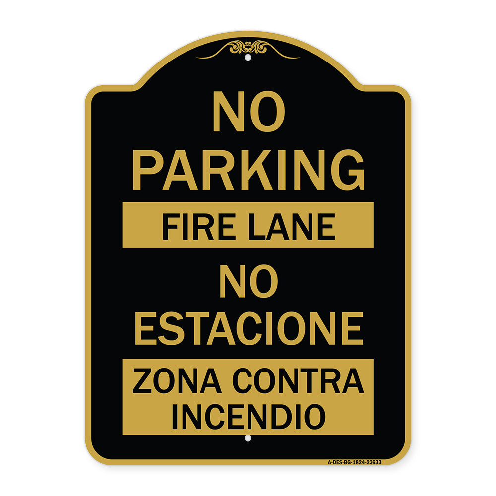 No Parking - Fire Lane - No Estacione Zona Contra Incendio