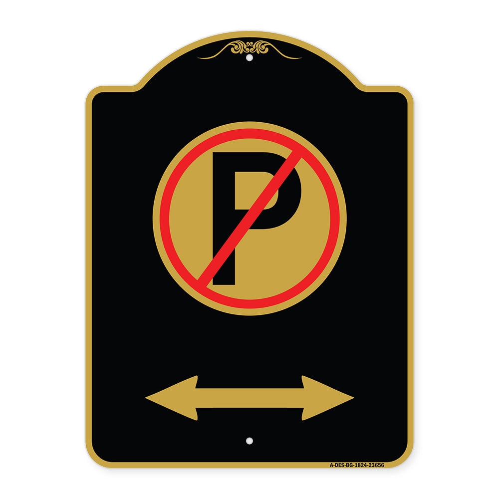 No Parking Symbol with Bidirectional Arrow