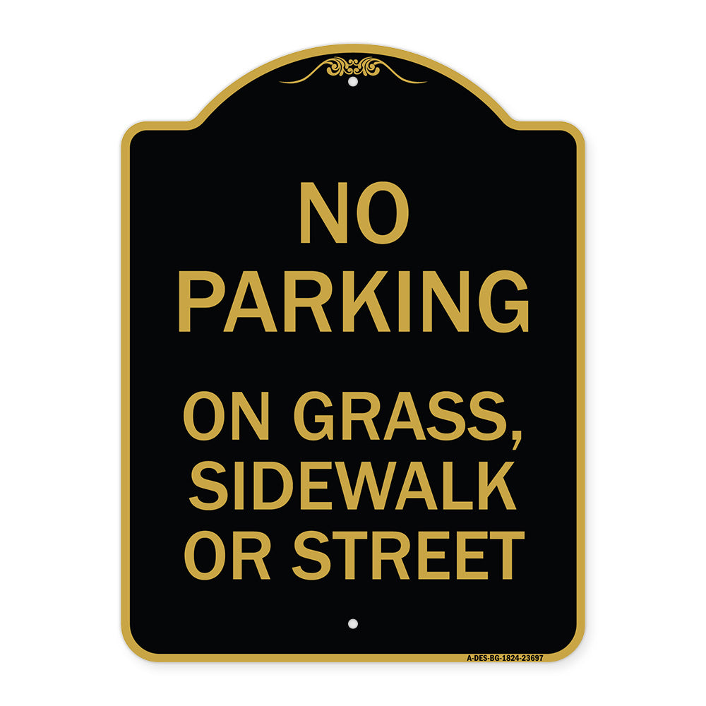 No Parking on Grass Sidewalk or Street
