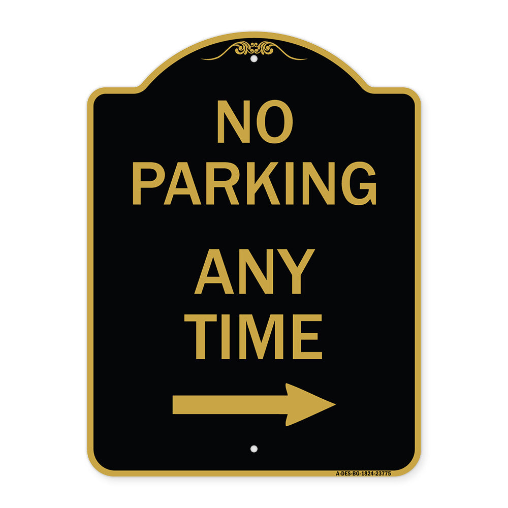 No Parking Anytime with Right Arrow
