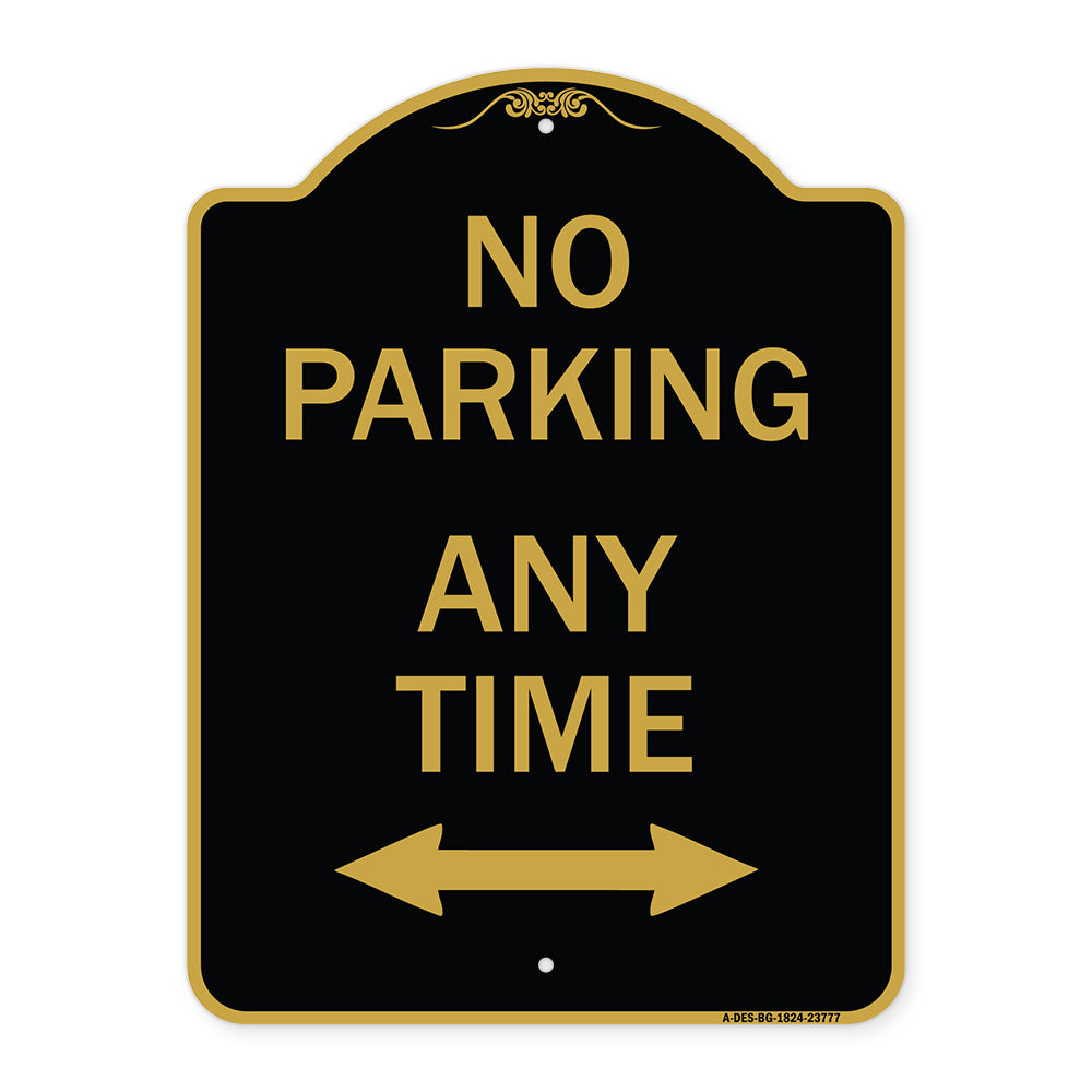 No Parking Anytime with Bidirectional Arrow