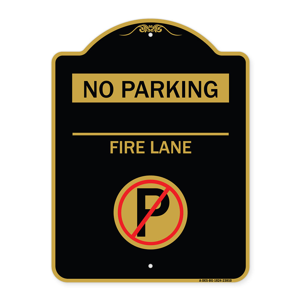 No Parking - Fire Lane (With No Parking Symbol)