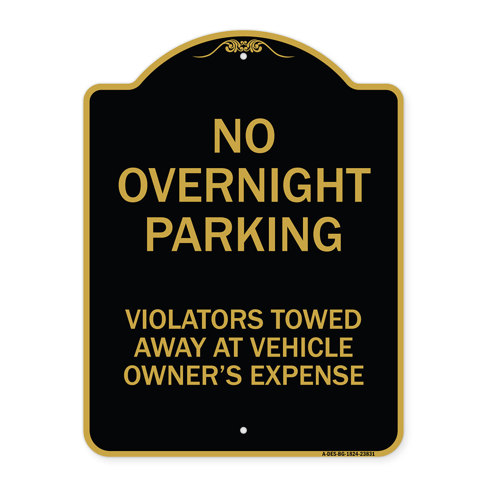 No Overnight Parking Violators Towed Away at Vehicle Owner's Expense