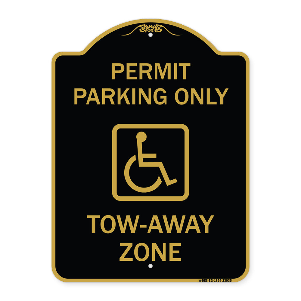 Georgia ADA Handicapped Parking Sign Accessible Permit Parking Only Tow-Away Zone with Symbol