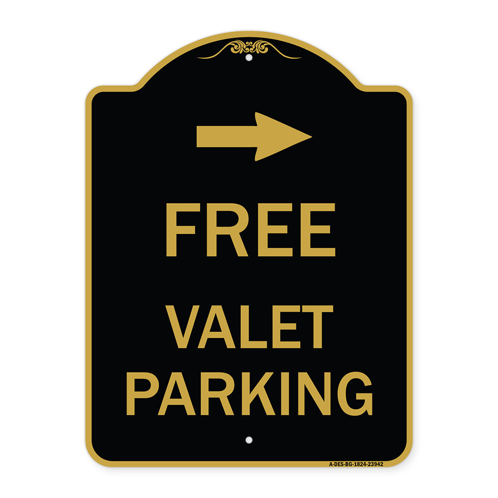 Free Valet Parking with Right Arrow