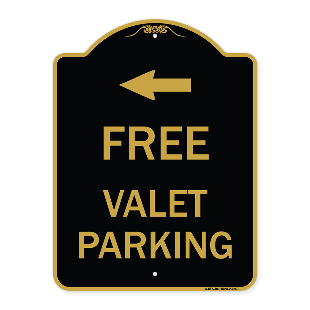 Free Valet Parking with Left Arrow