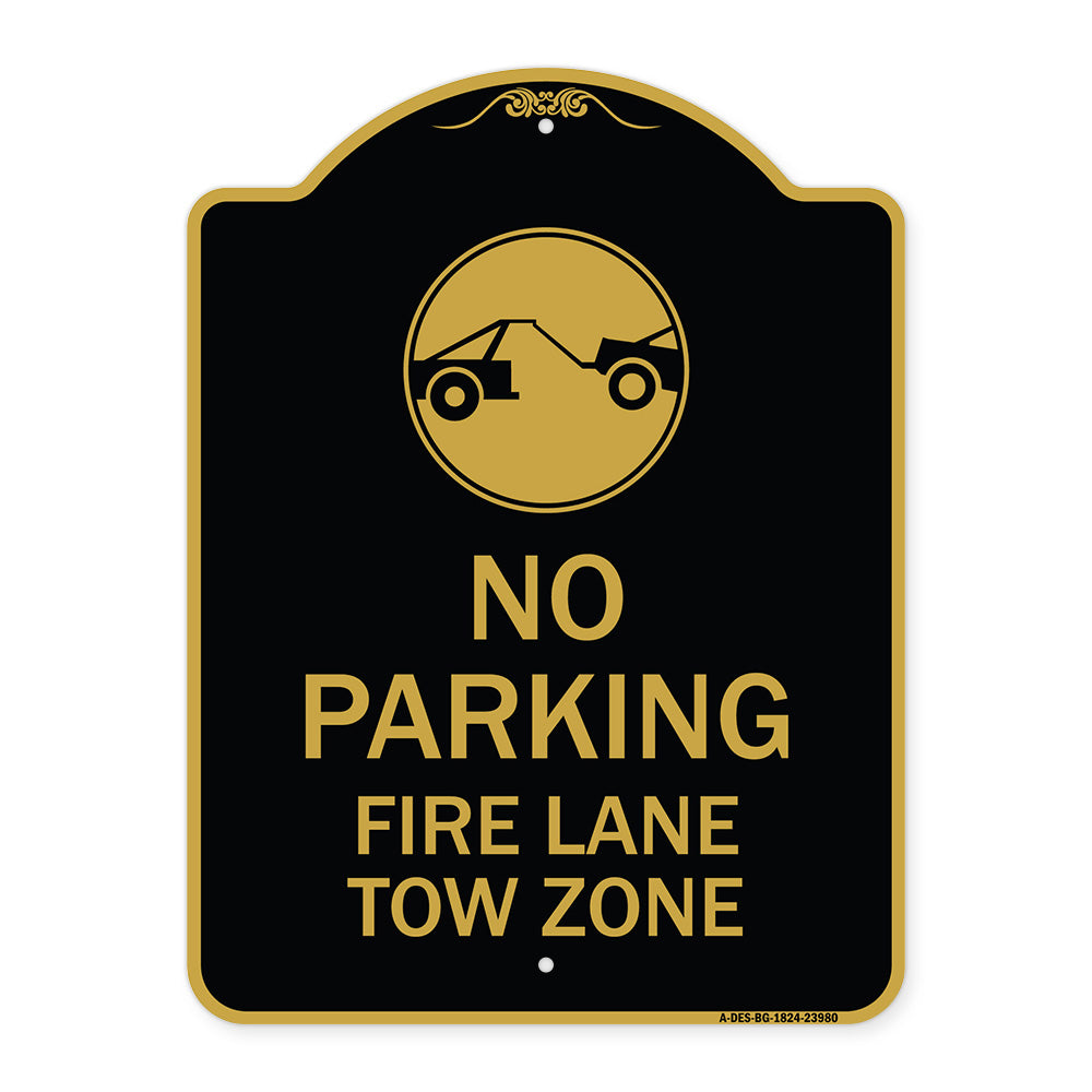 Fire Lane Tow Zone with Graphic