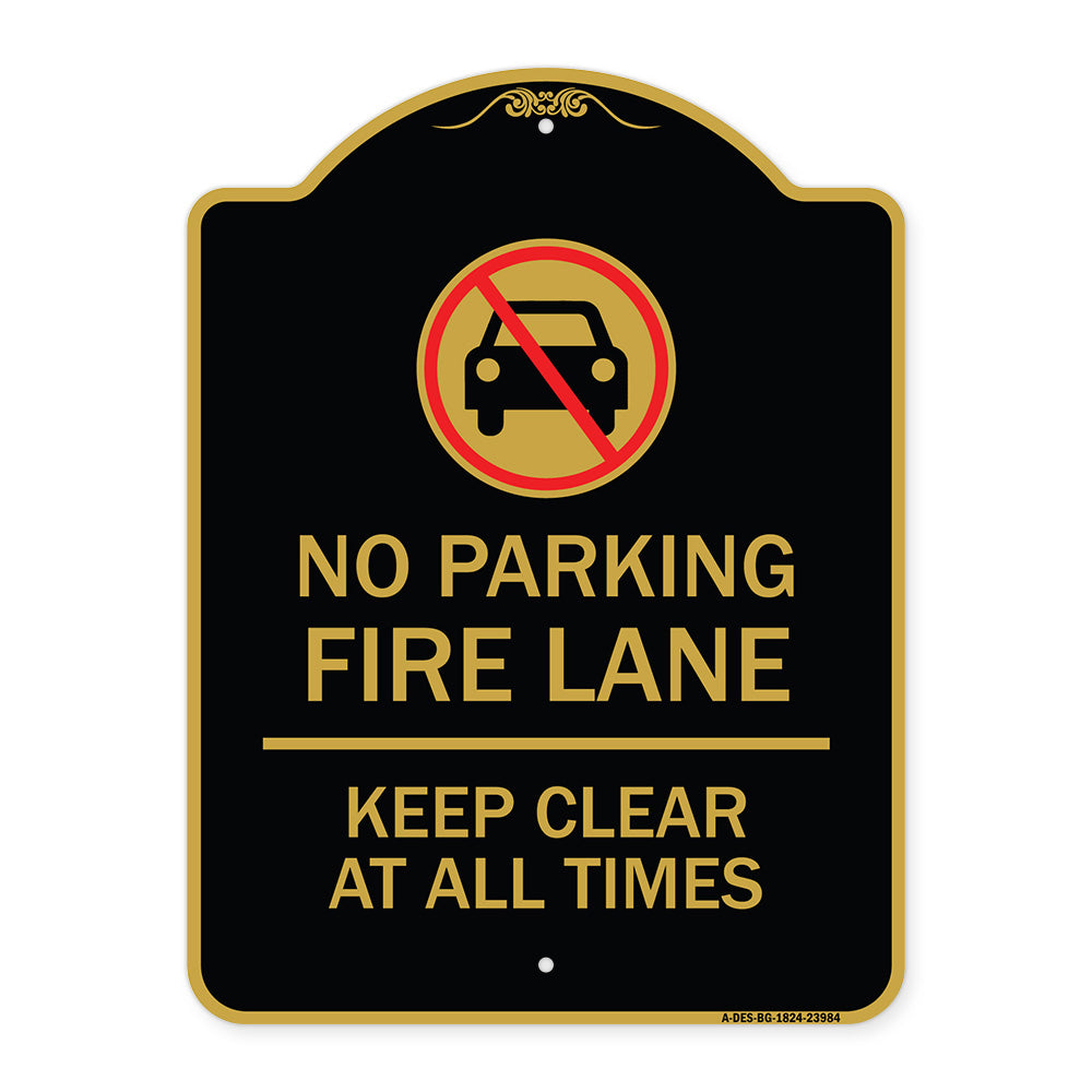 Fire Lane Keep Clear at All Times with Graphic