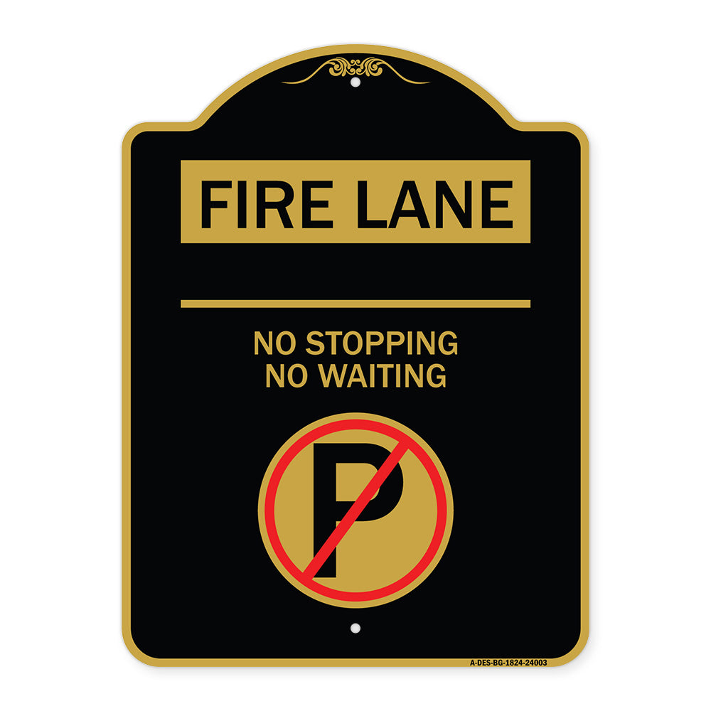 Fire Lane - No Parking No Waiting (With No Parking Symbol)