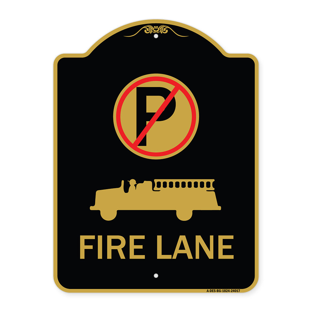 Fire Lane (With No Parking Symbol & Graphic)