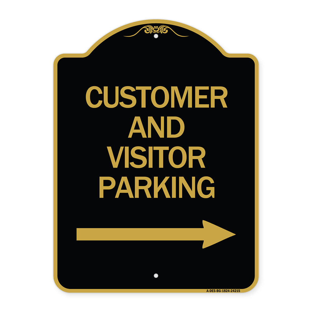 Customer and Visitor Parking (With Right Arrow)
