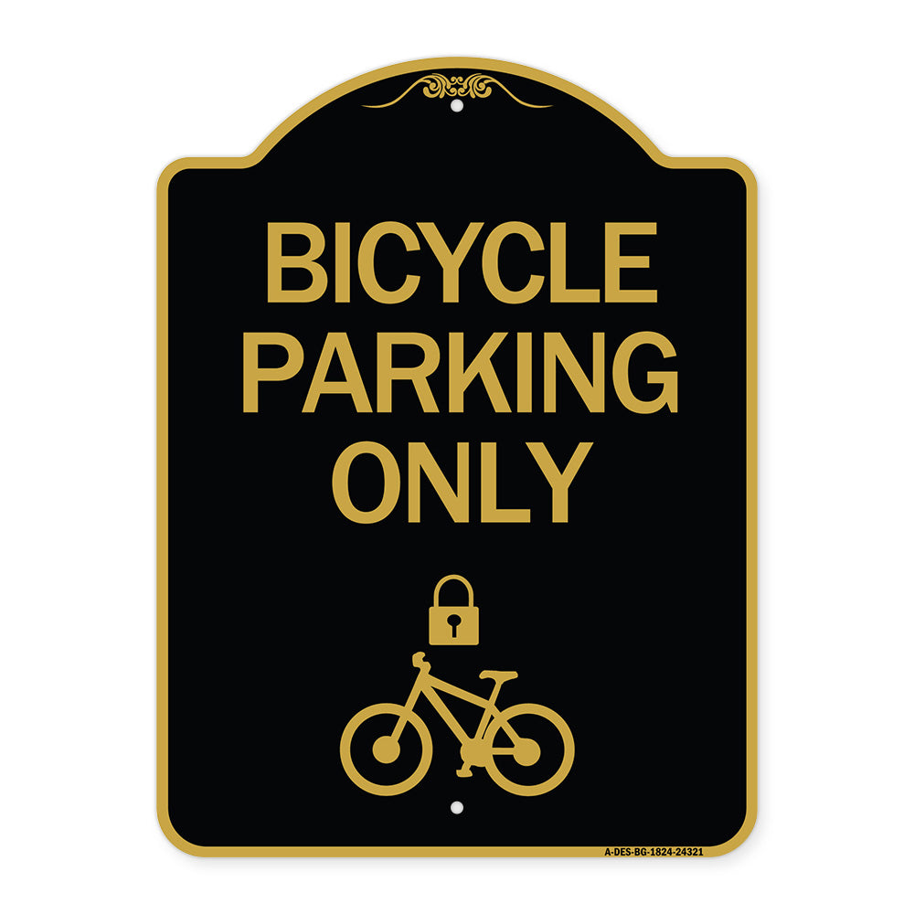 Bicycle Parking Only (With Cycle and Lock Symbol