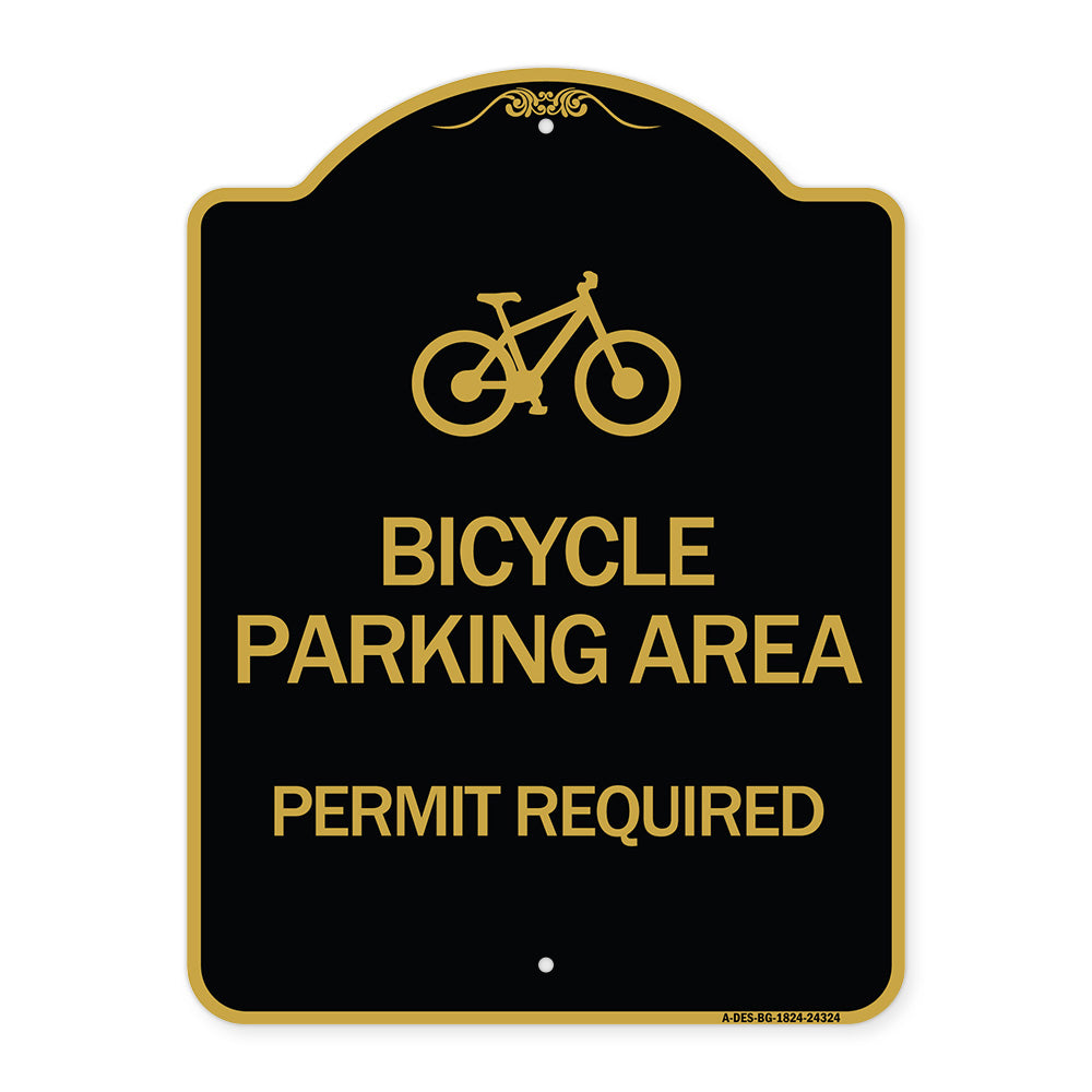 Bicycle Parking Area - Permit Required with Graphic