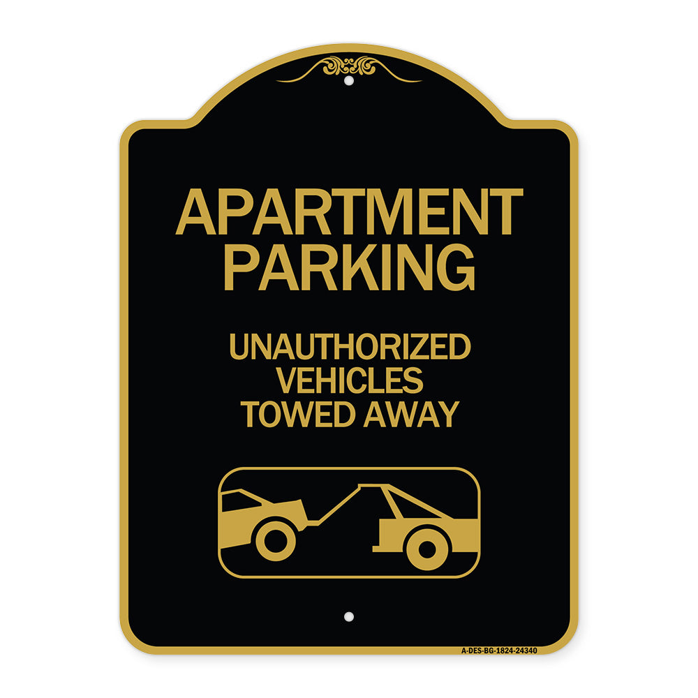 Apartment Parking - Unauthorized Vehicles Towed Away (With Car Tow Graphic)