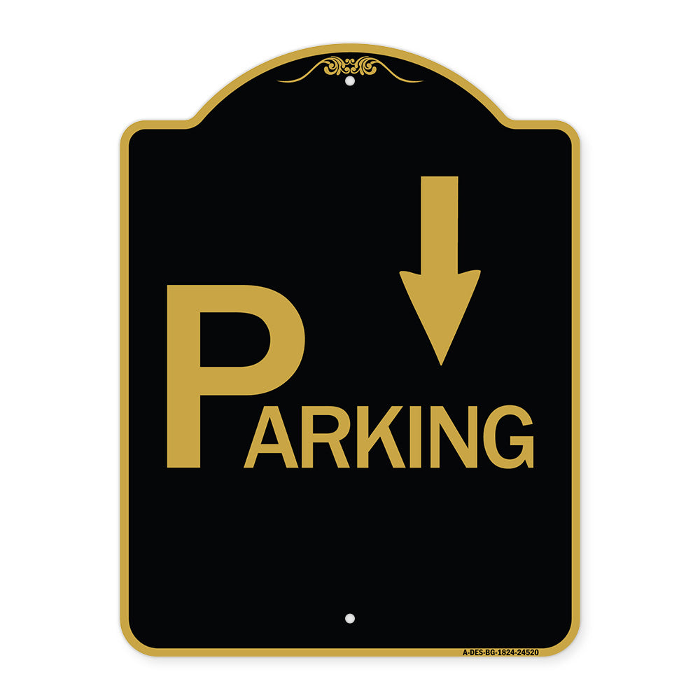 Parking with Arrow Pointing Down