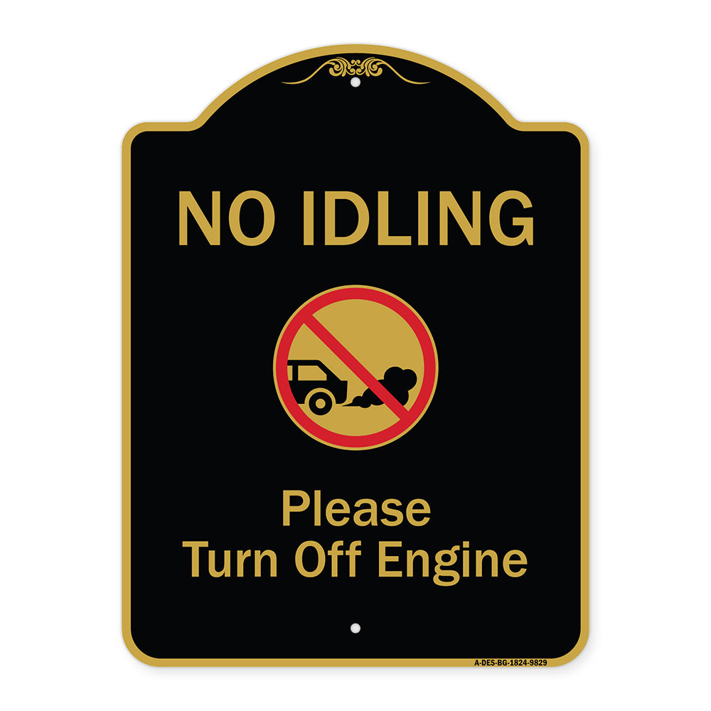 No Idling, Please Turn Off Engine With Graphic