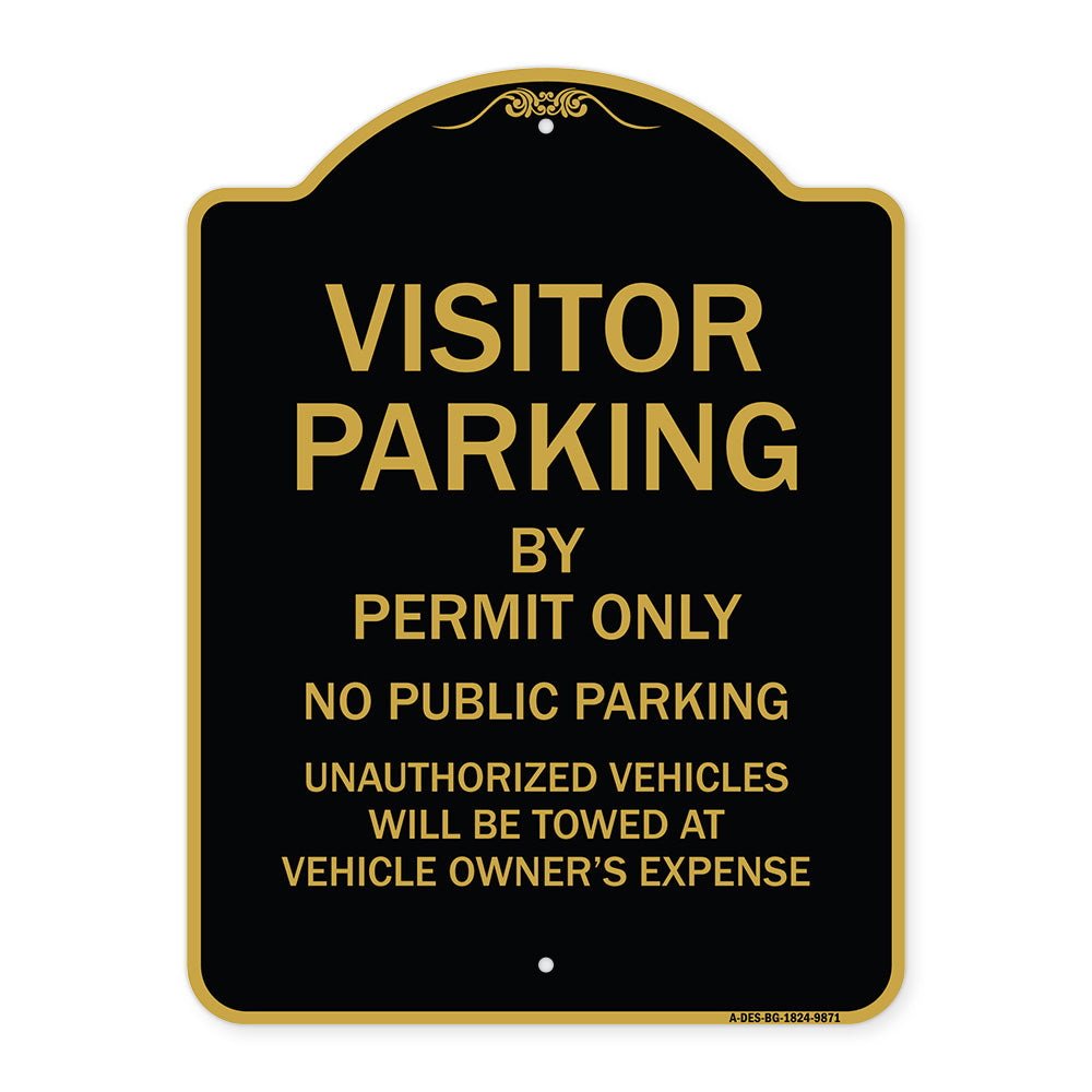 Visitor Parking By Permit Only No Public Parking Sign
