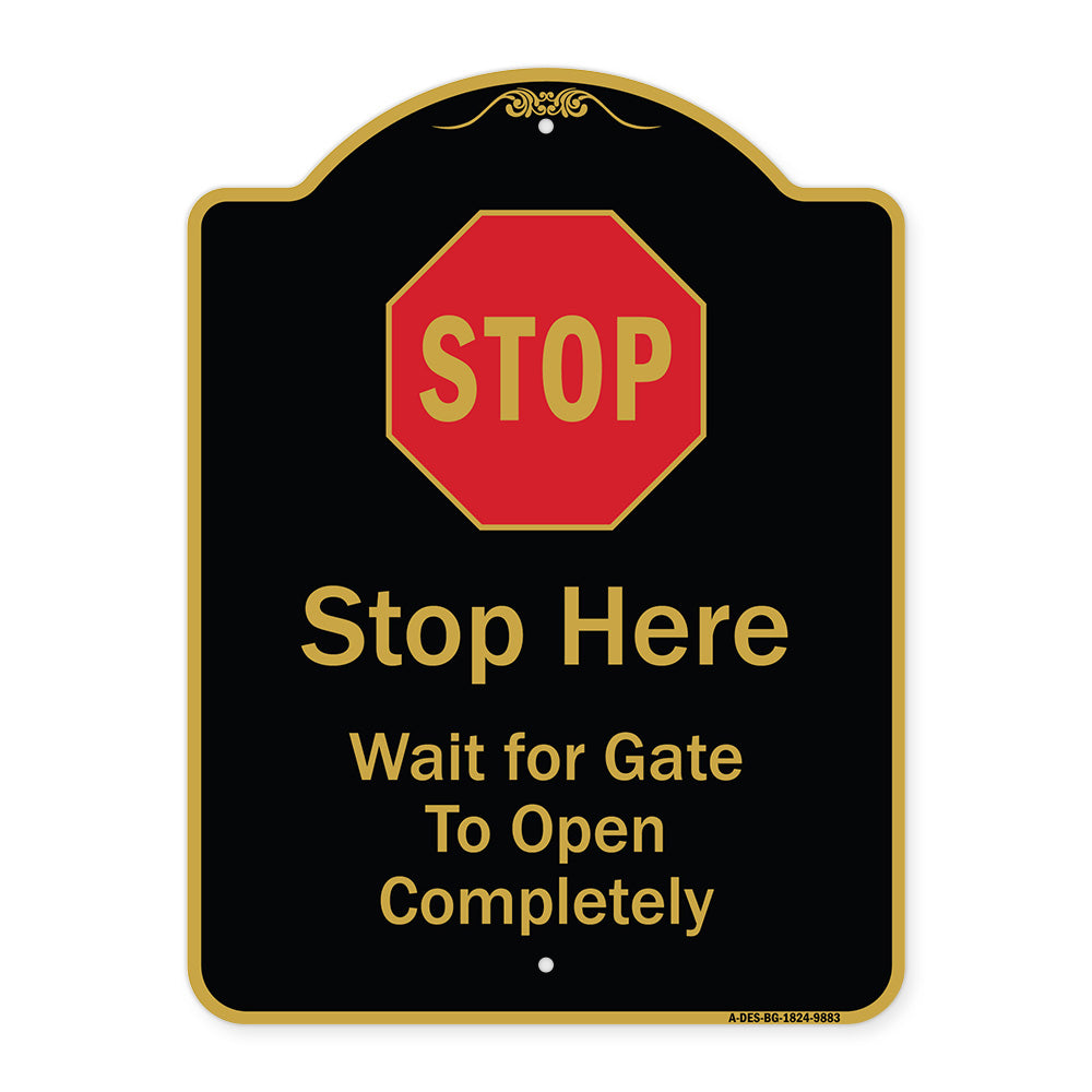 Stop, Wait For Gate To Open Completely With Symbol