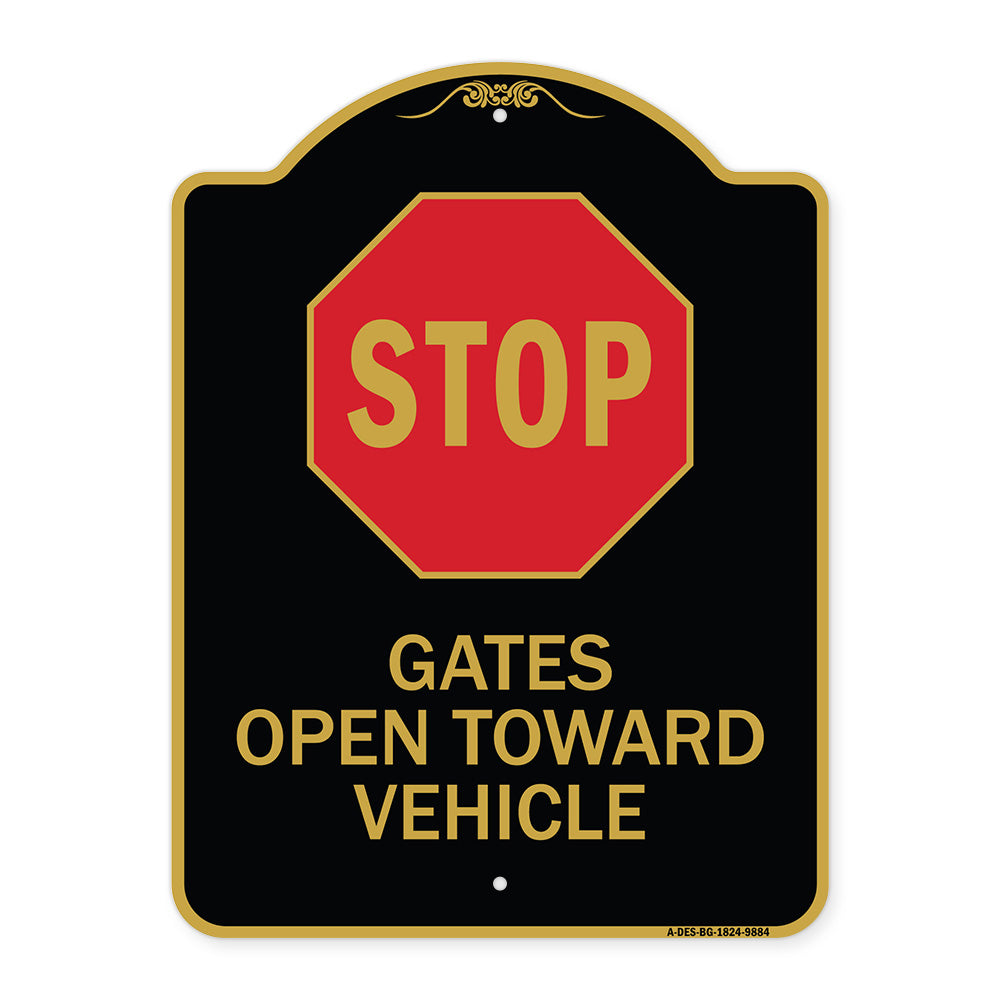 Stop, Gates Open Toward Vehicle