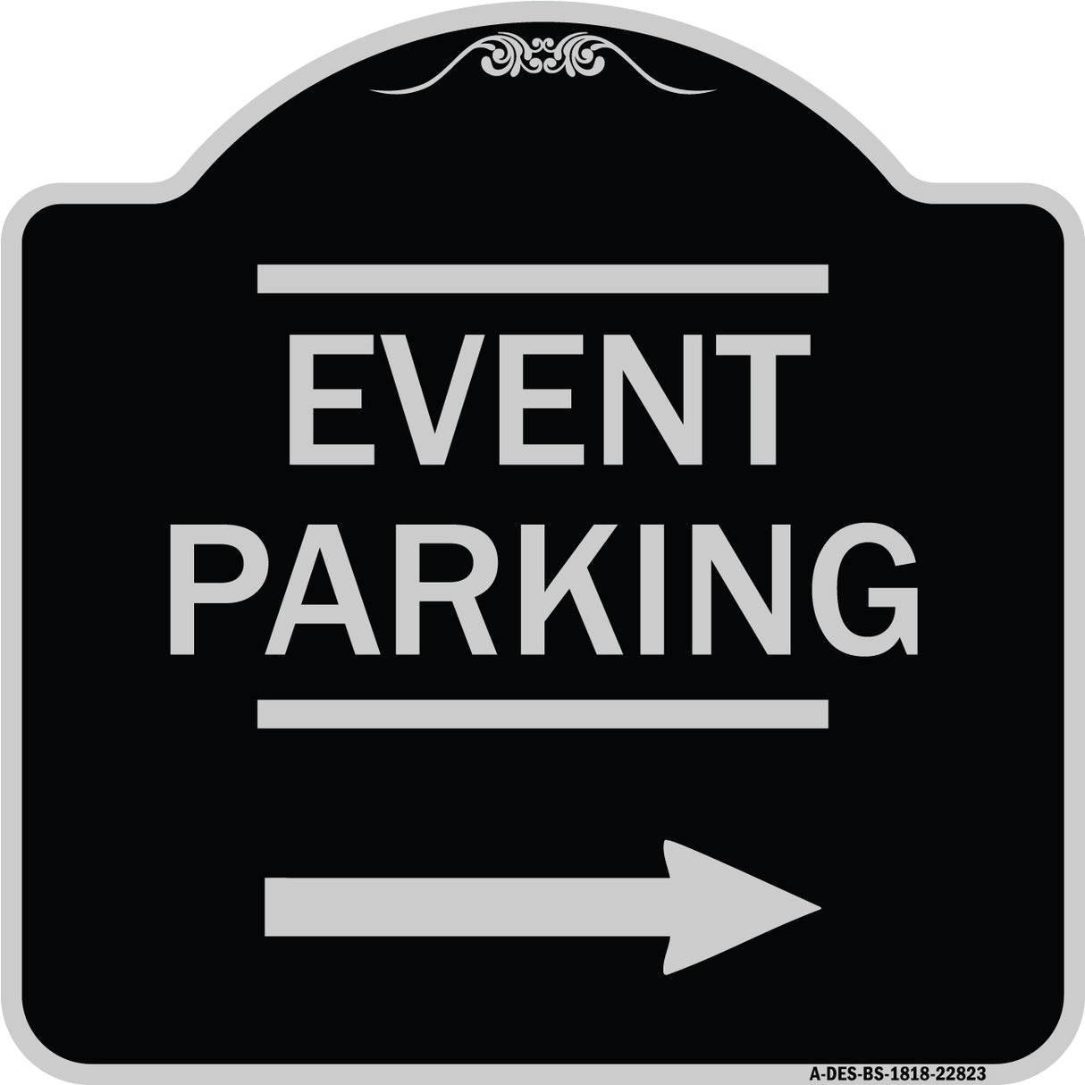 Thanks for Coming Turn Right for Exit Event Parking with Right Arrow