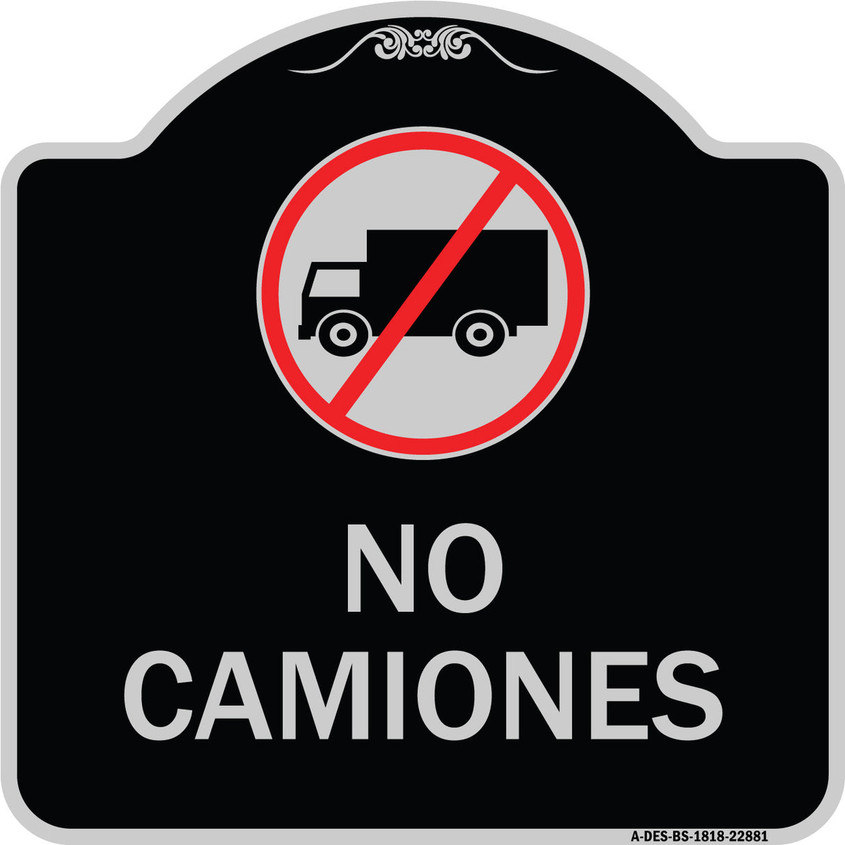 Spanish Traffic Sign No Camiones (No Trucks) (With Graphic)