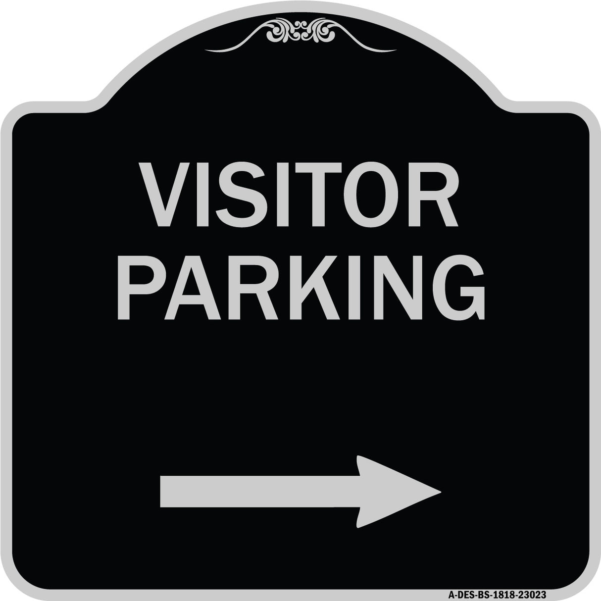 Reserved Parking Sign Visitor Parking (Arrow Pointing Right)