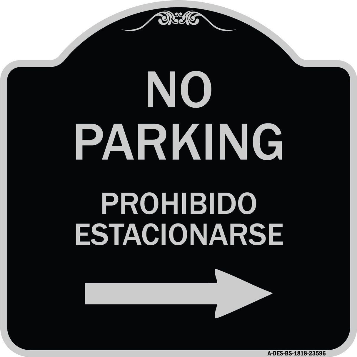 No Parking Prohibido Estacionarse (With Left Arrow)