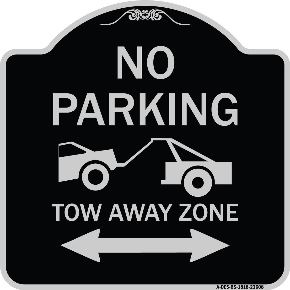 No Parking Tow-Away Zone with Bidirectional Arrow