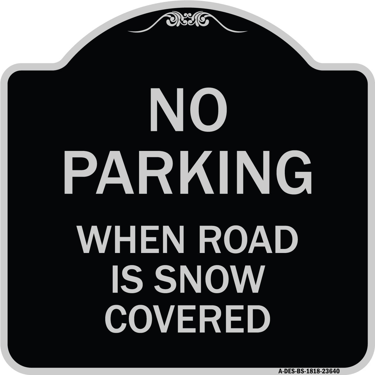 No Parking When Road Is Snow Covered