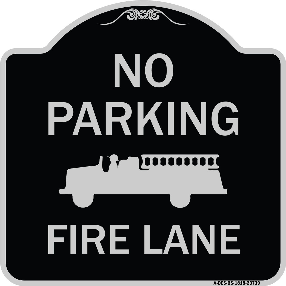 No Parking Fire Lane (Fire Truck Symbol)