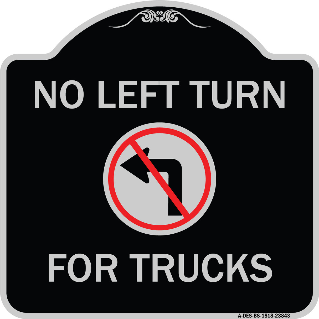 No Left Turn for Trucks with Graphic