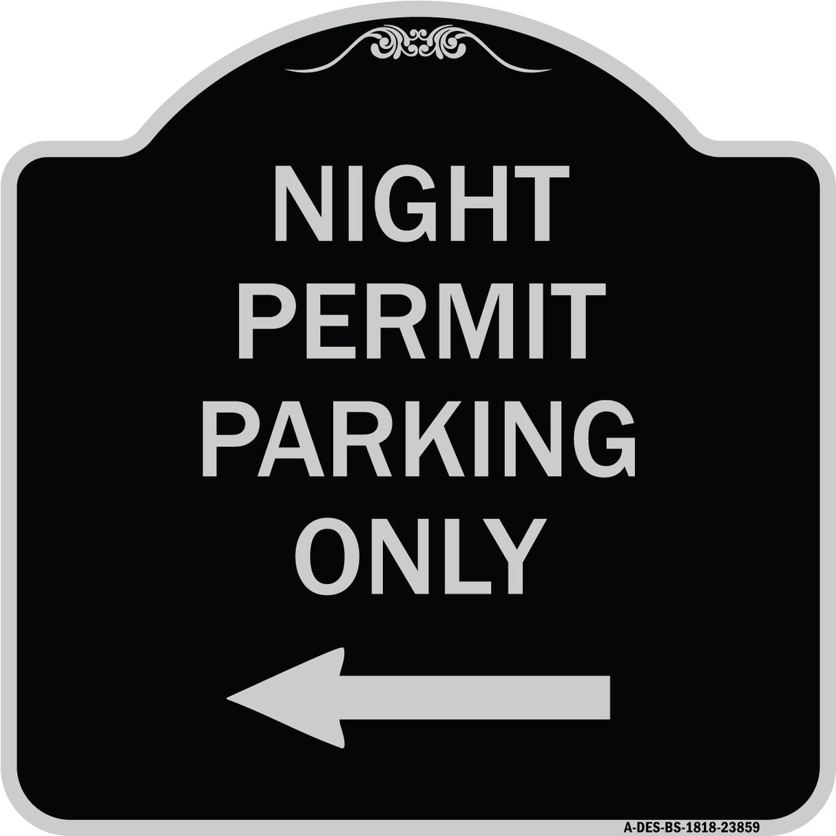 Night Permit Parking Only (With Left Arrow)