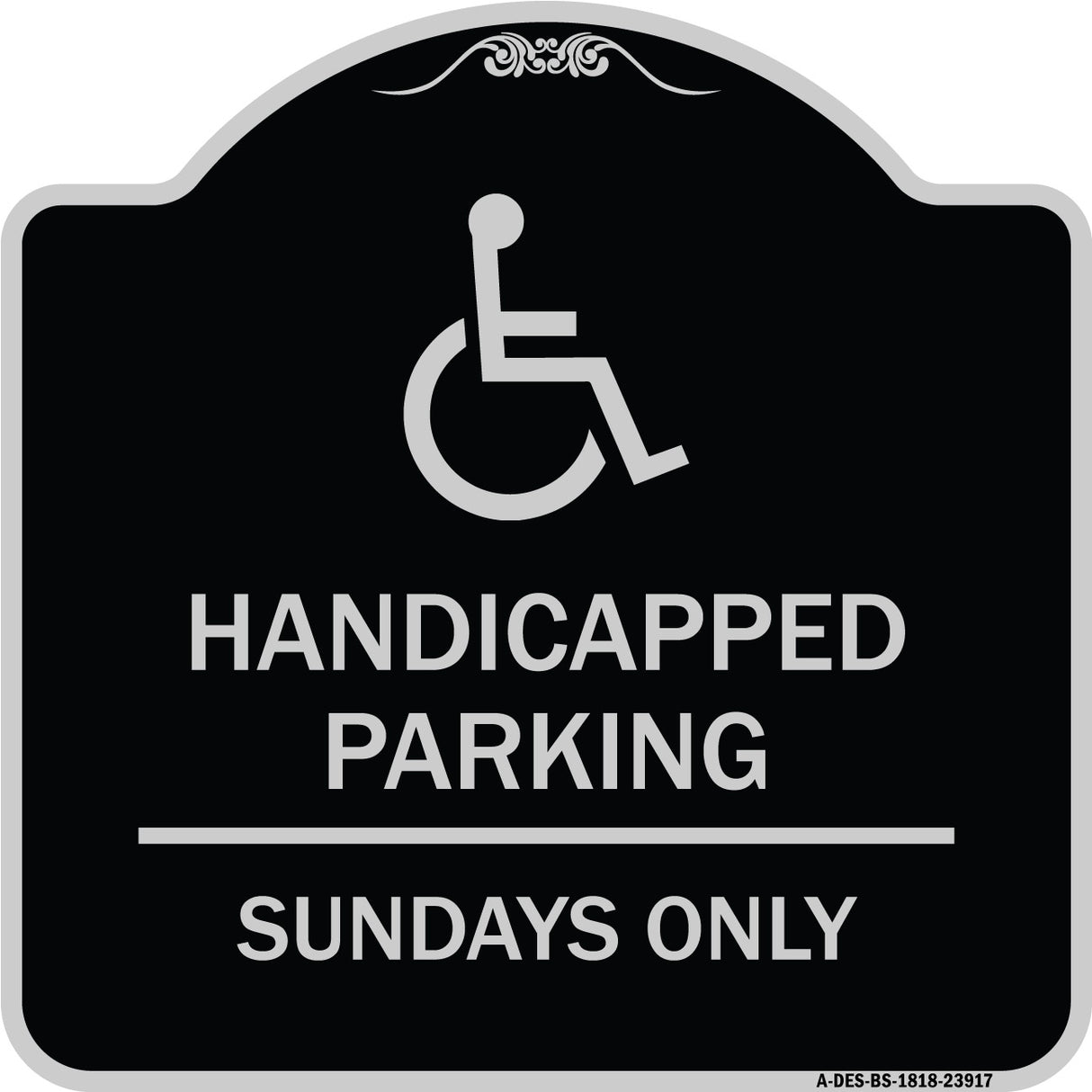 Handicapped Parking - Sundays Only (With Graphic)