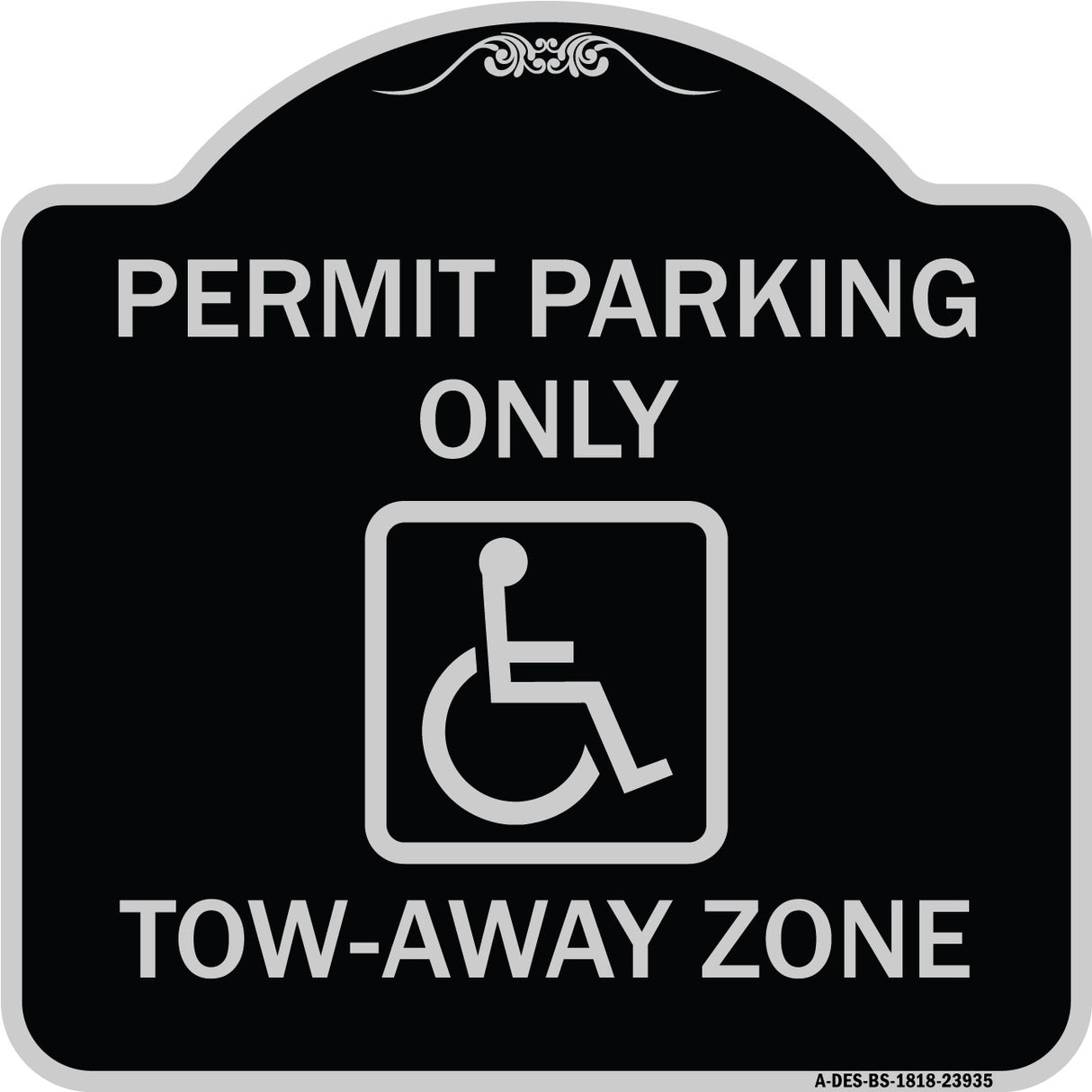 Georgia ADA Handicapped Parking Sign Accessible Permit Parking Only Tow-Away Zone with Symbol