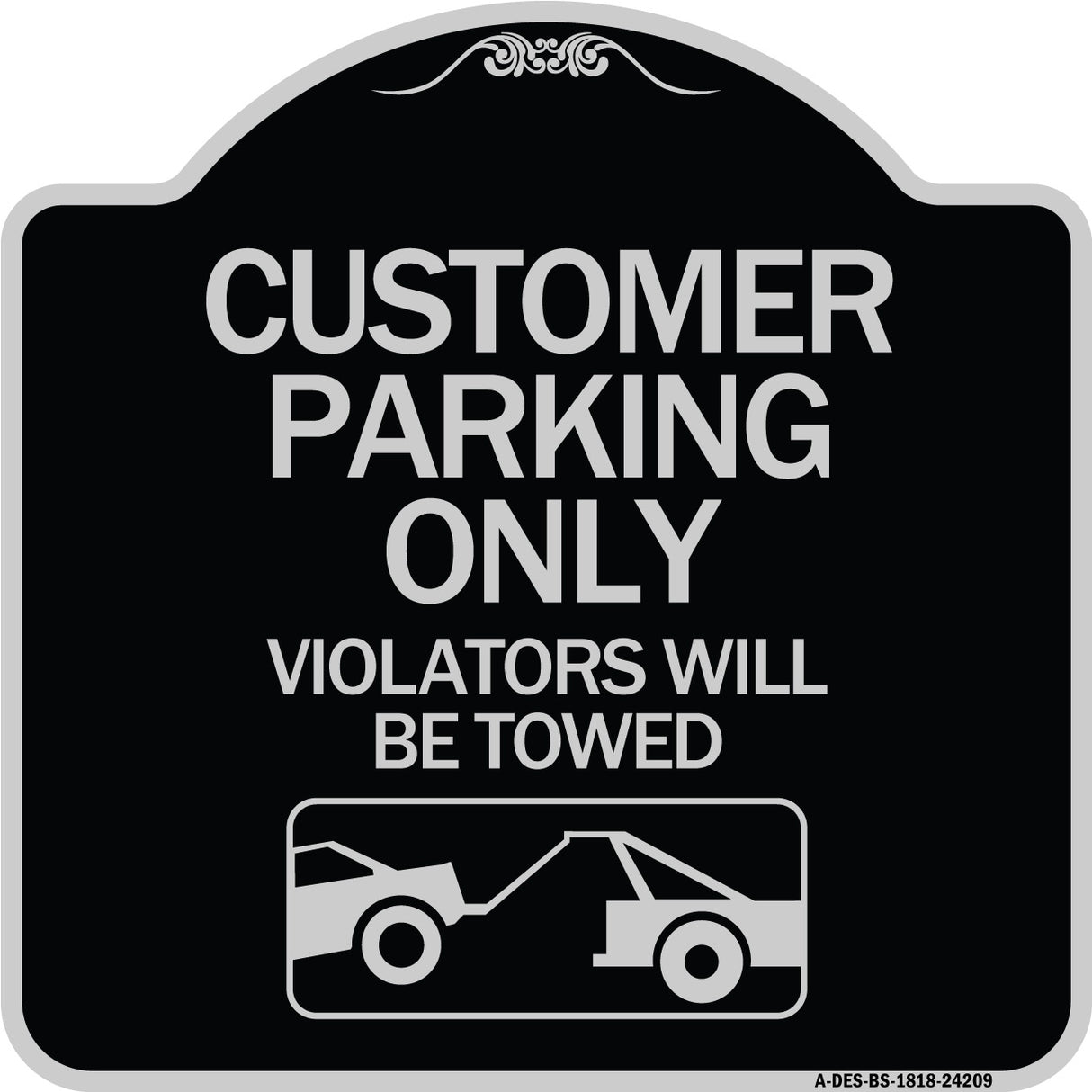 Customer Parking Only (Violators Will Be Towed) (Symbol)
