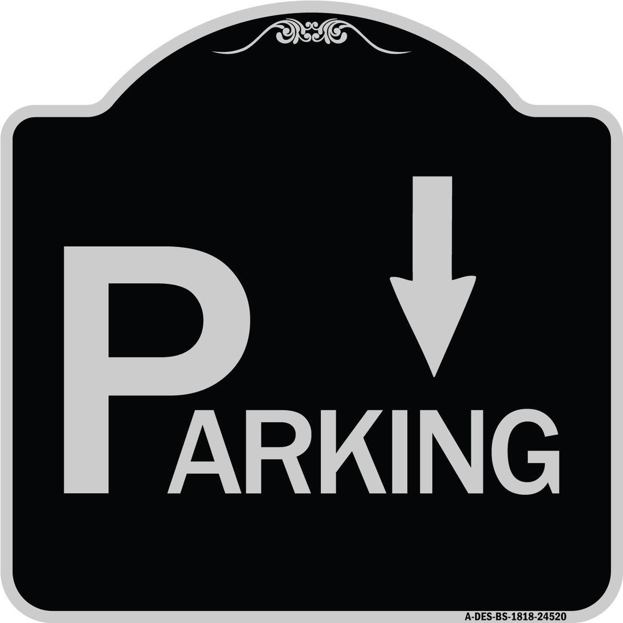 Parking with Arrow Pointing Down