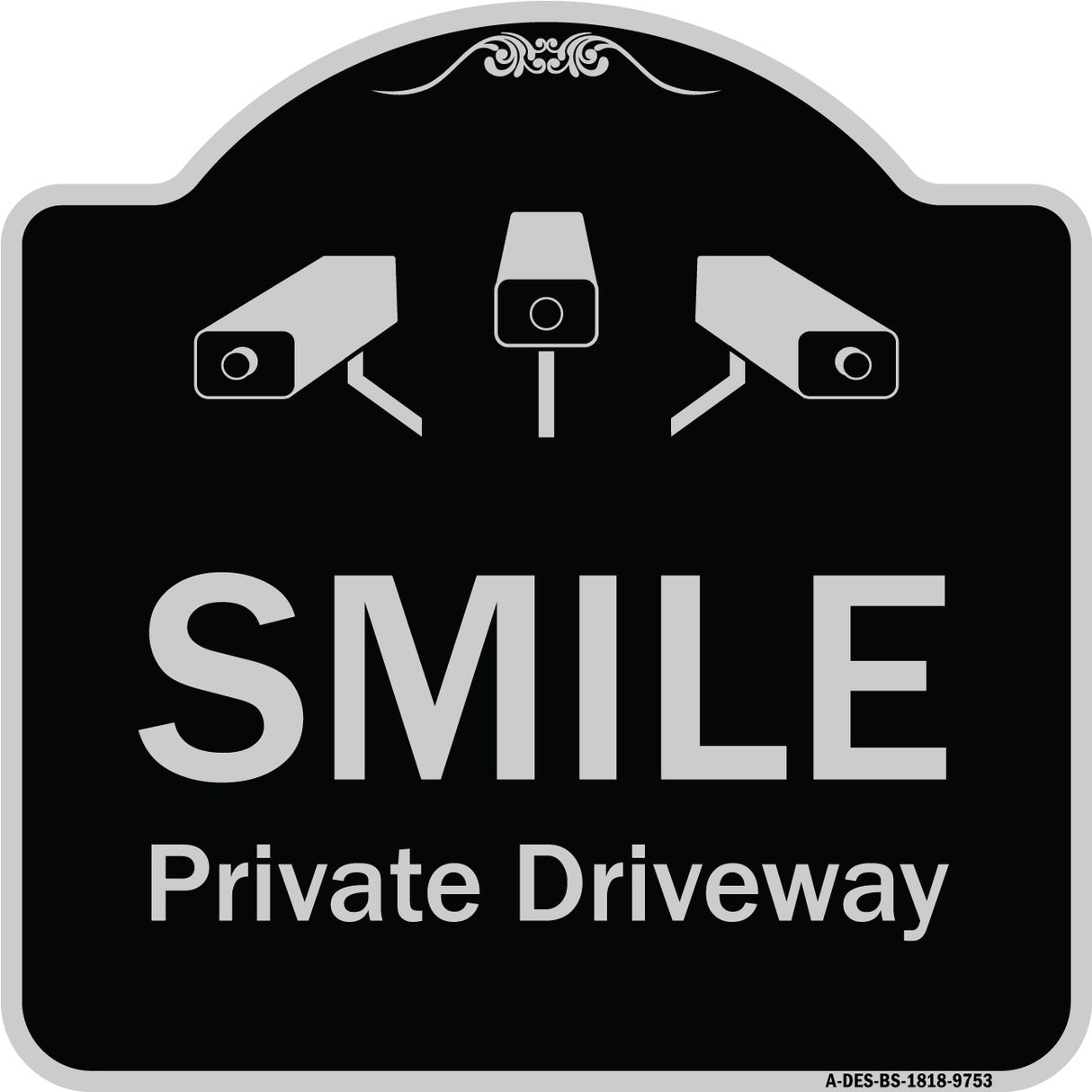 Smile Private Driveway With Video Surveillance Camera Graphics