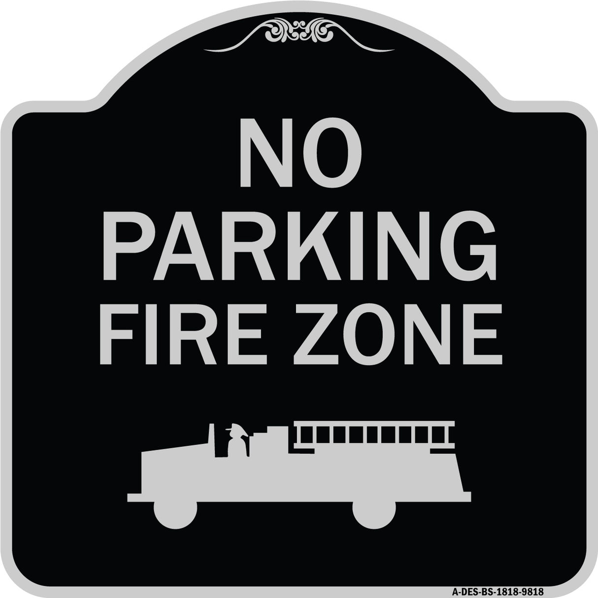 No Parking, Fire Zone With Graphic