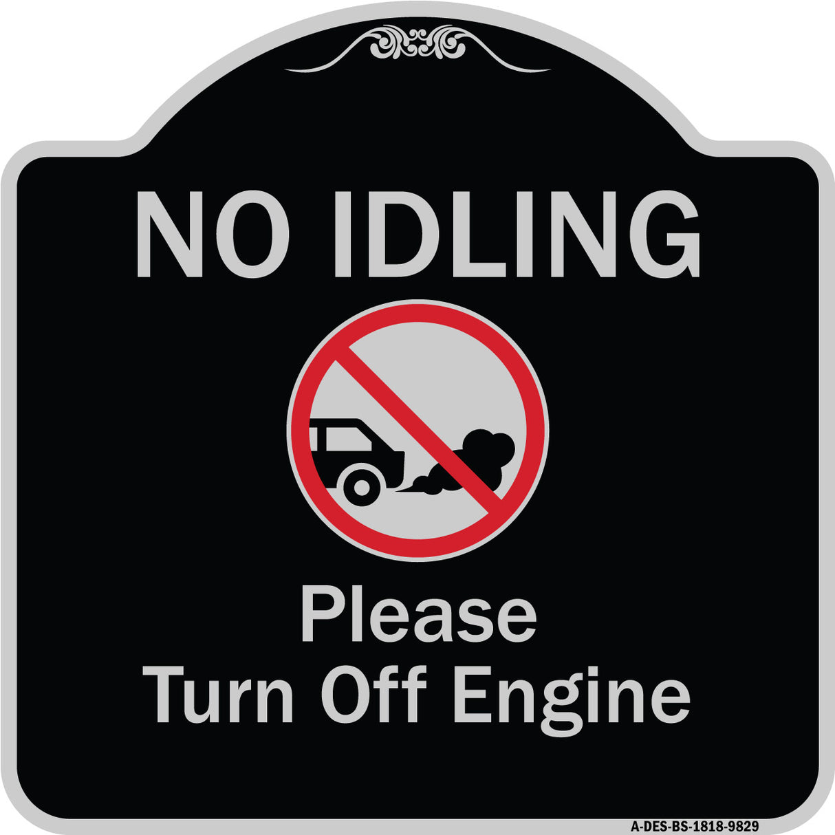 No Idling, Please Turn Off Engine With Graphic