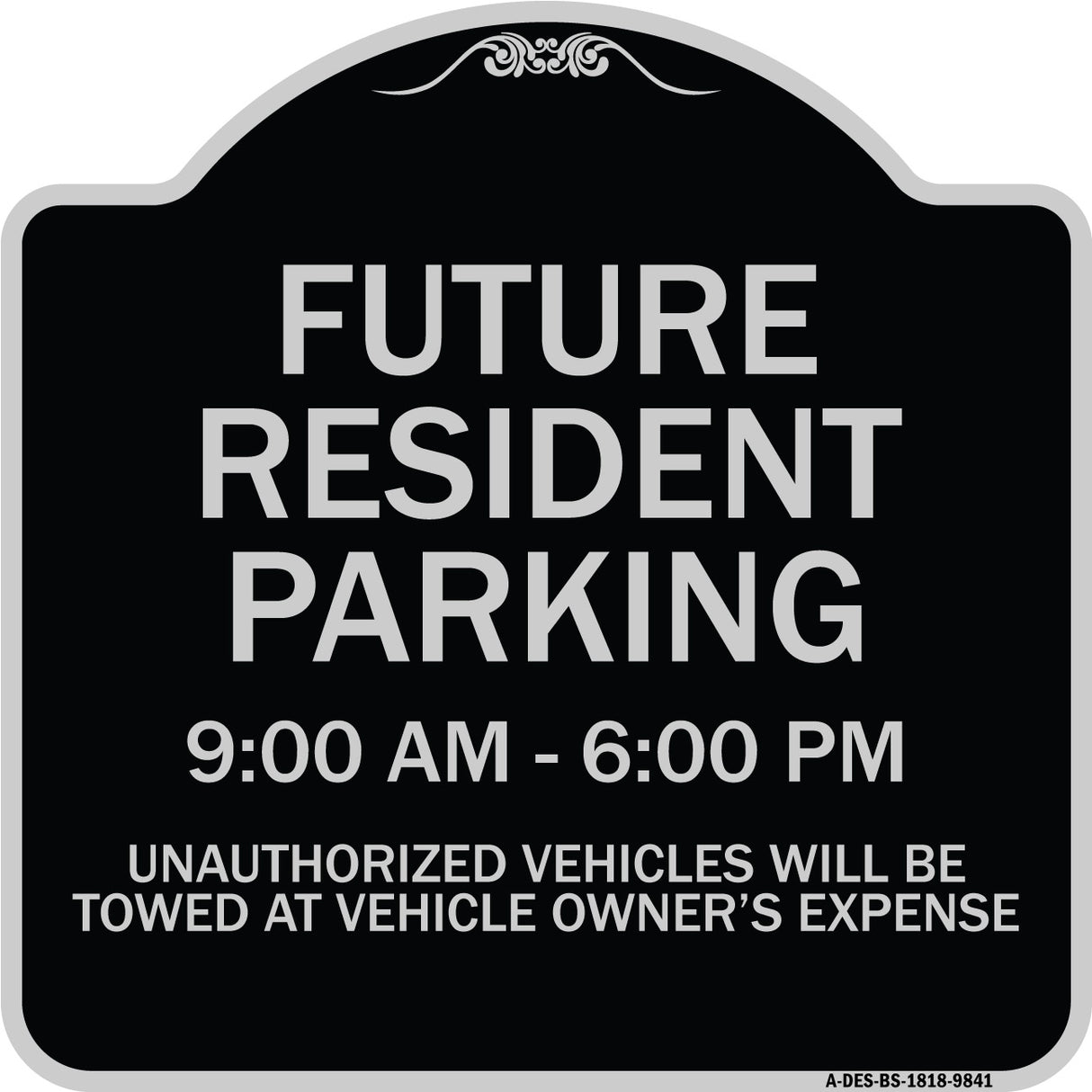 Future Resident Parking 9:00 To 6:00