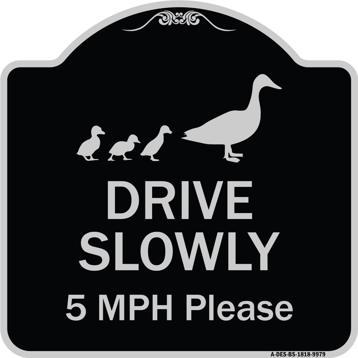 Drive Slowly 5 Mph Please With Duck And Ducklings Walking Graphic