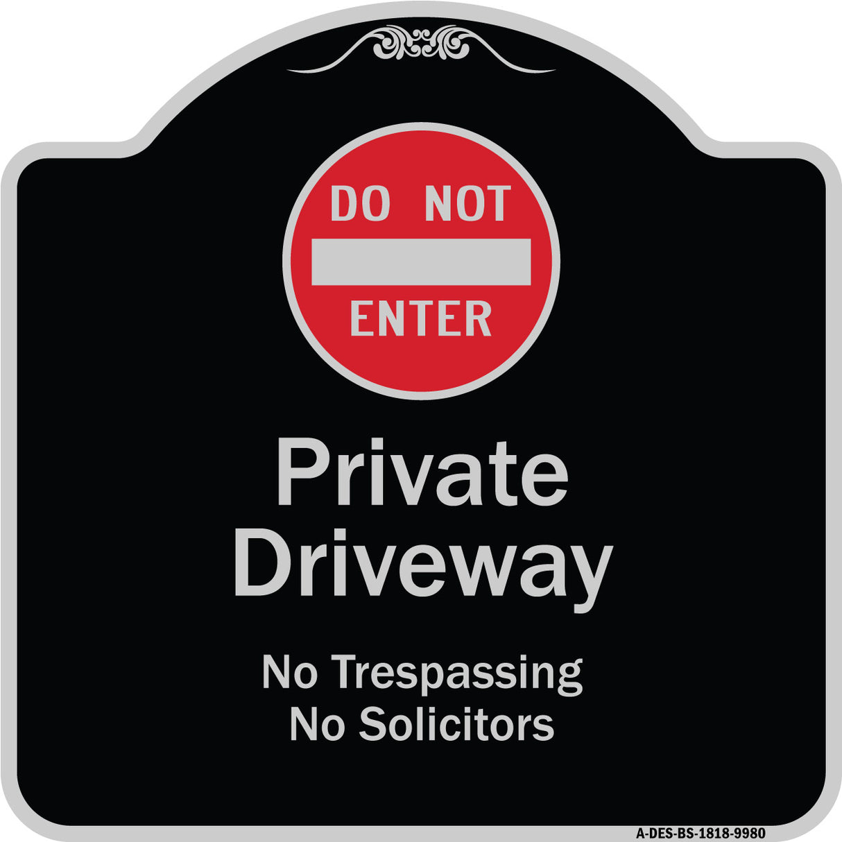 Do Not Enter Private Driveway No Trespassing Or Solicitors With Symbol