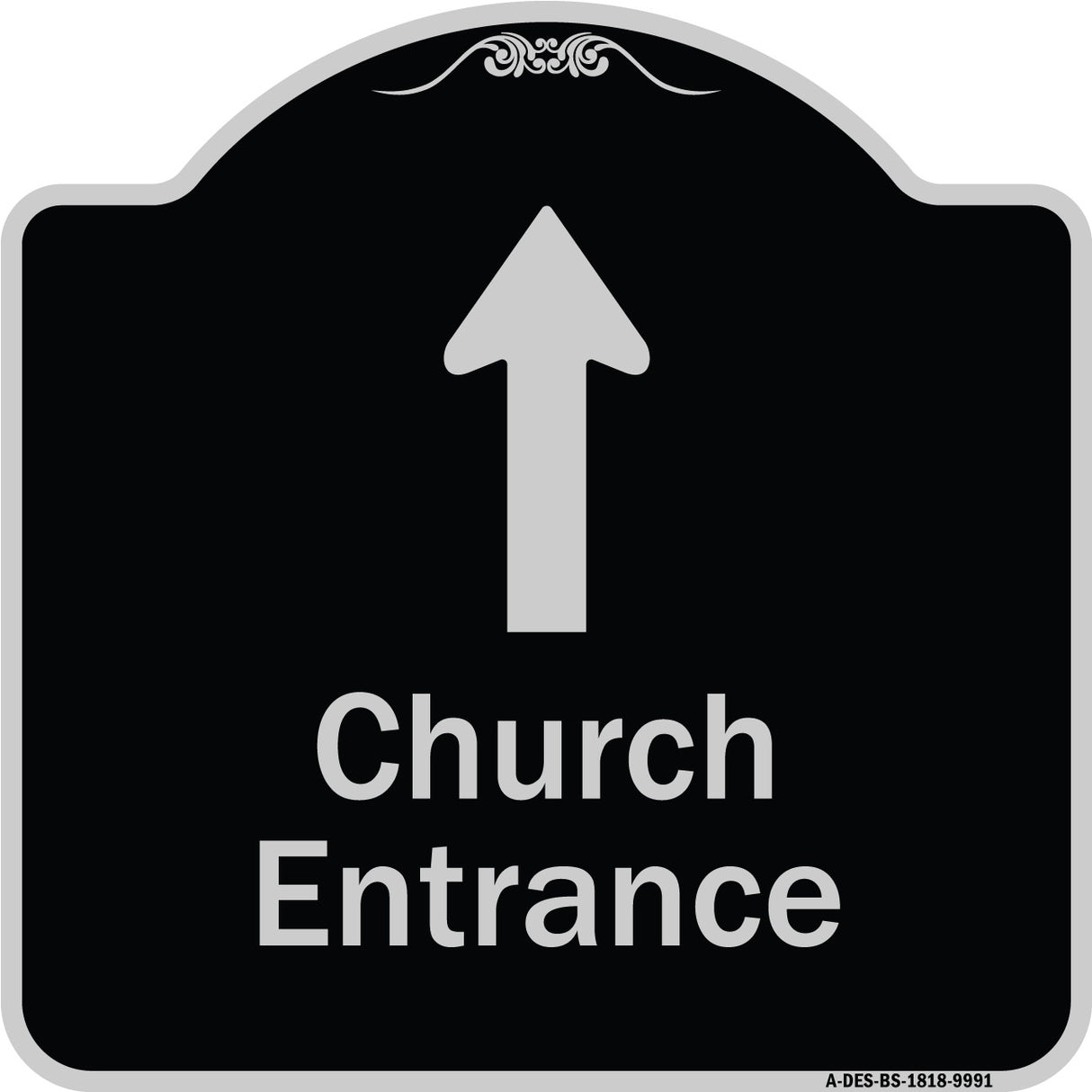 Church Entrance Ahead With Up Arrow