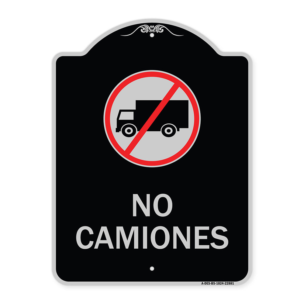 Spanish Traffic Sign No Camiones (No Trucks) (With Graphic)
